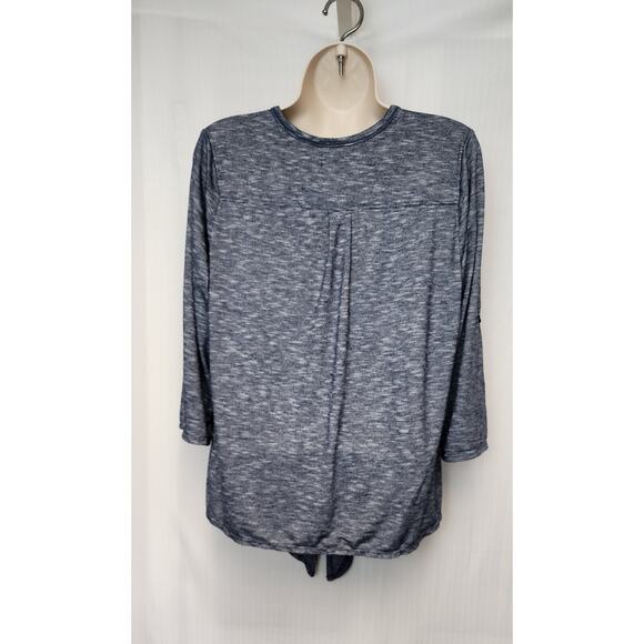 Max Studio Button Down & Tie Blouse Color Blue Size Large - Picture 6 of 10